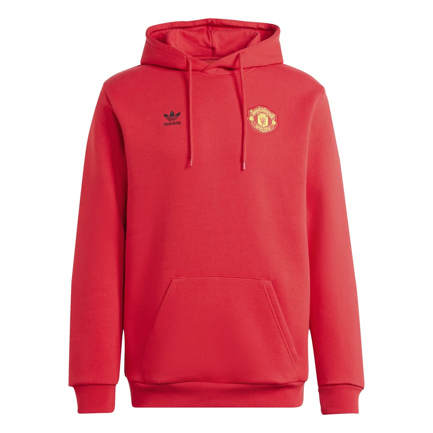 Adidas Men Manchester United Essentials Trefoil Hoodie Red IK8706