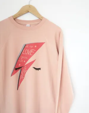 Bowie Love Lightweight Sweatshirt, Peachy Rose