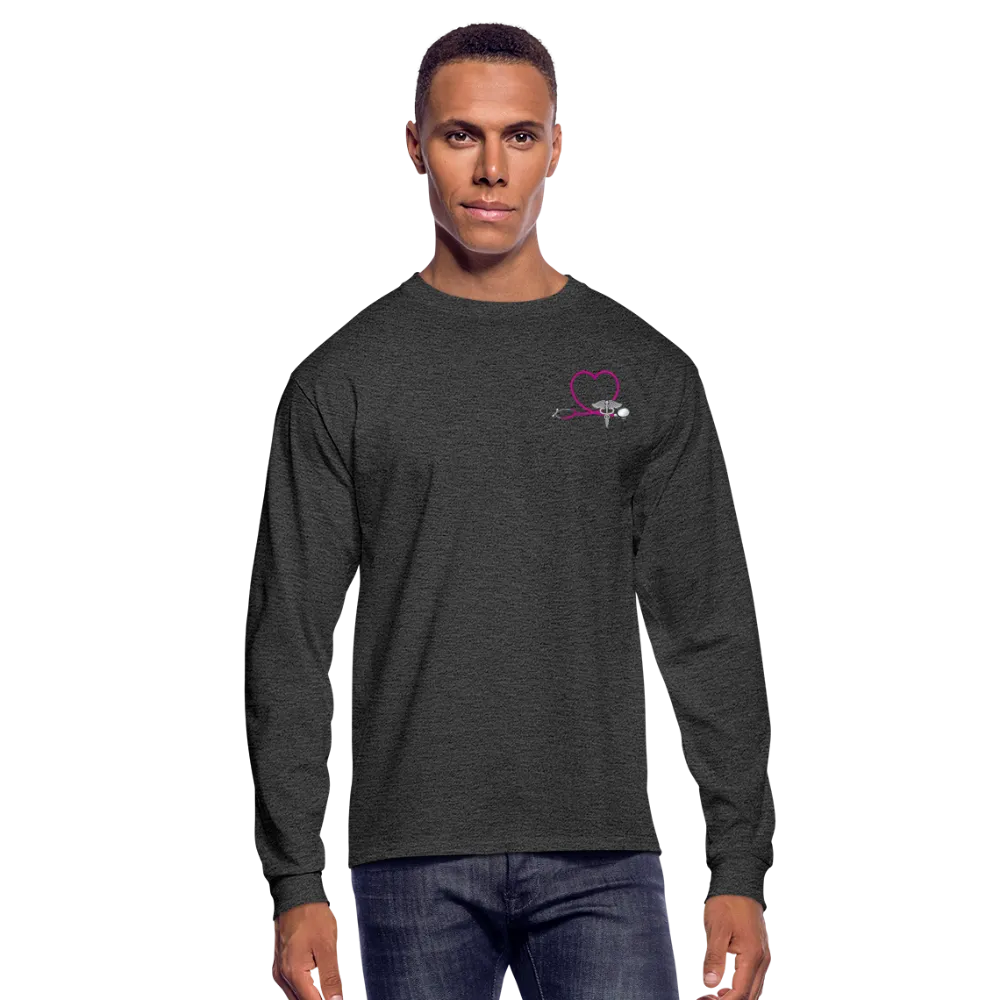 Emergency Nurse Flag - Stethoscope Heart Men's Long Sleeve T-Shirt