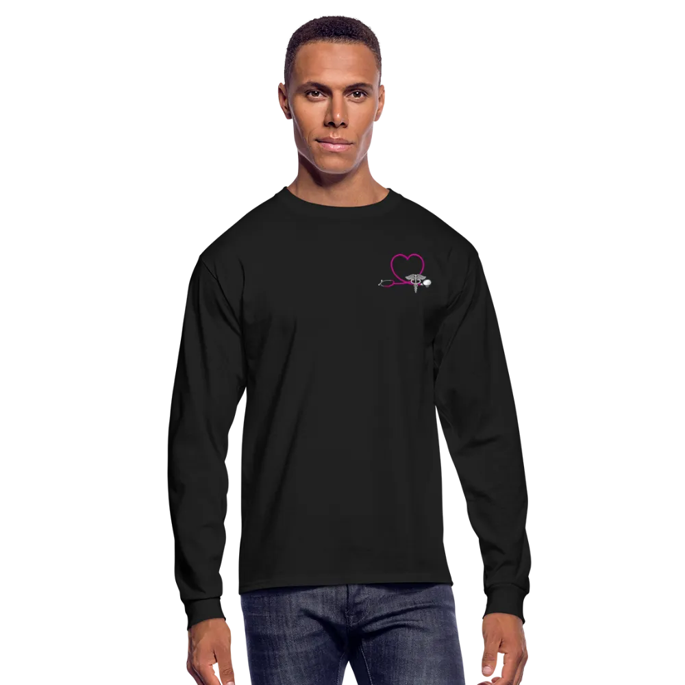 Emergency Nurse Flag - Stethoscope Heart Men's Long Sleeve T-Shirt