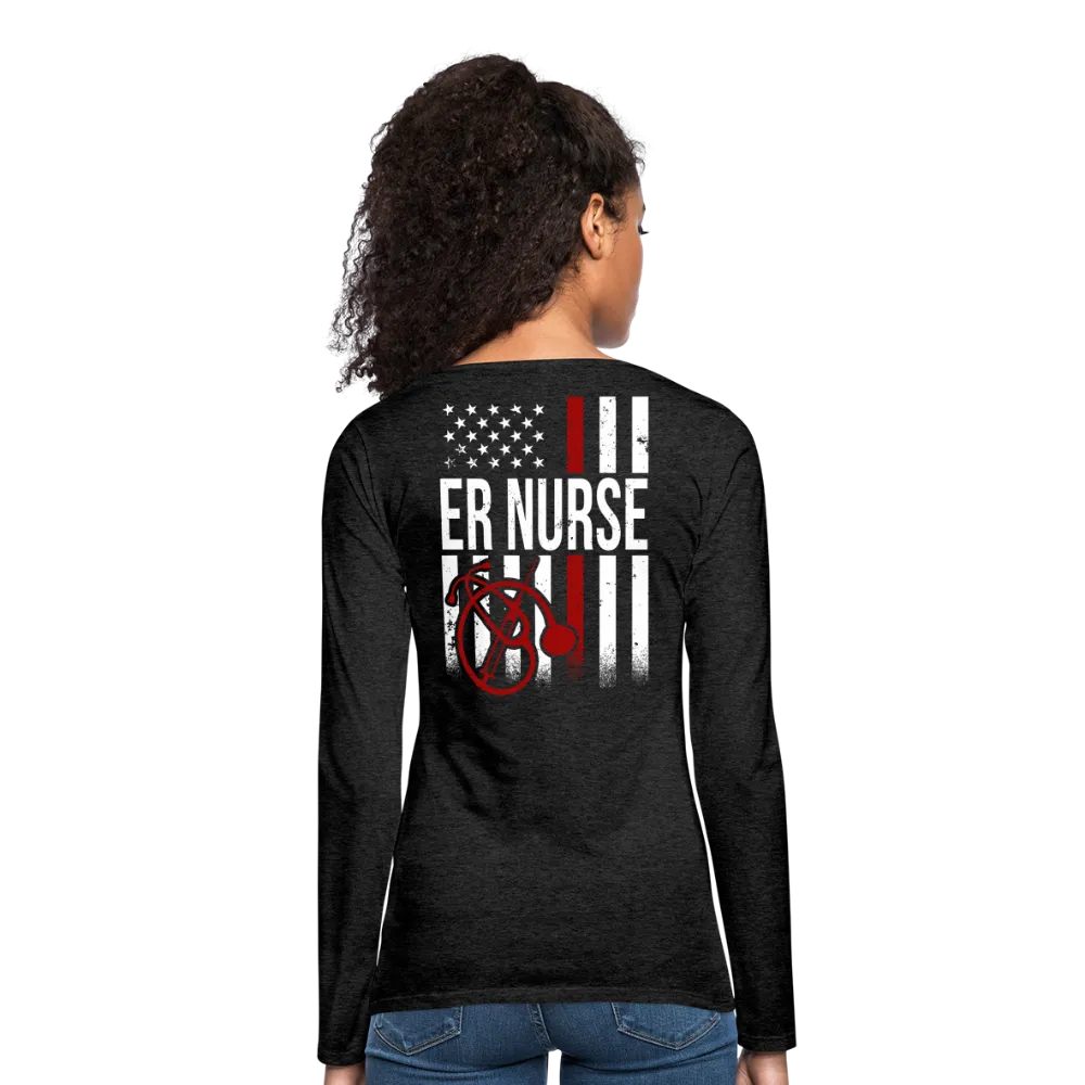 ER Nurse Flag Women's Premium Long Sleeve T-Shirt (CK4202)