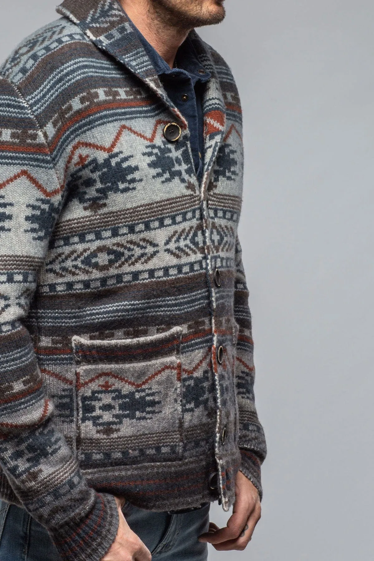 Jekyll Navajo Shawl Jacket In Grey