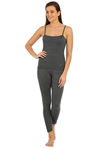 Jockey Women's Thermal Leggings with Concealed Elastic Waistband 2520_Charcoal Melange_M