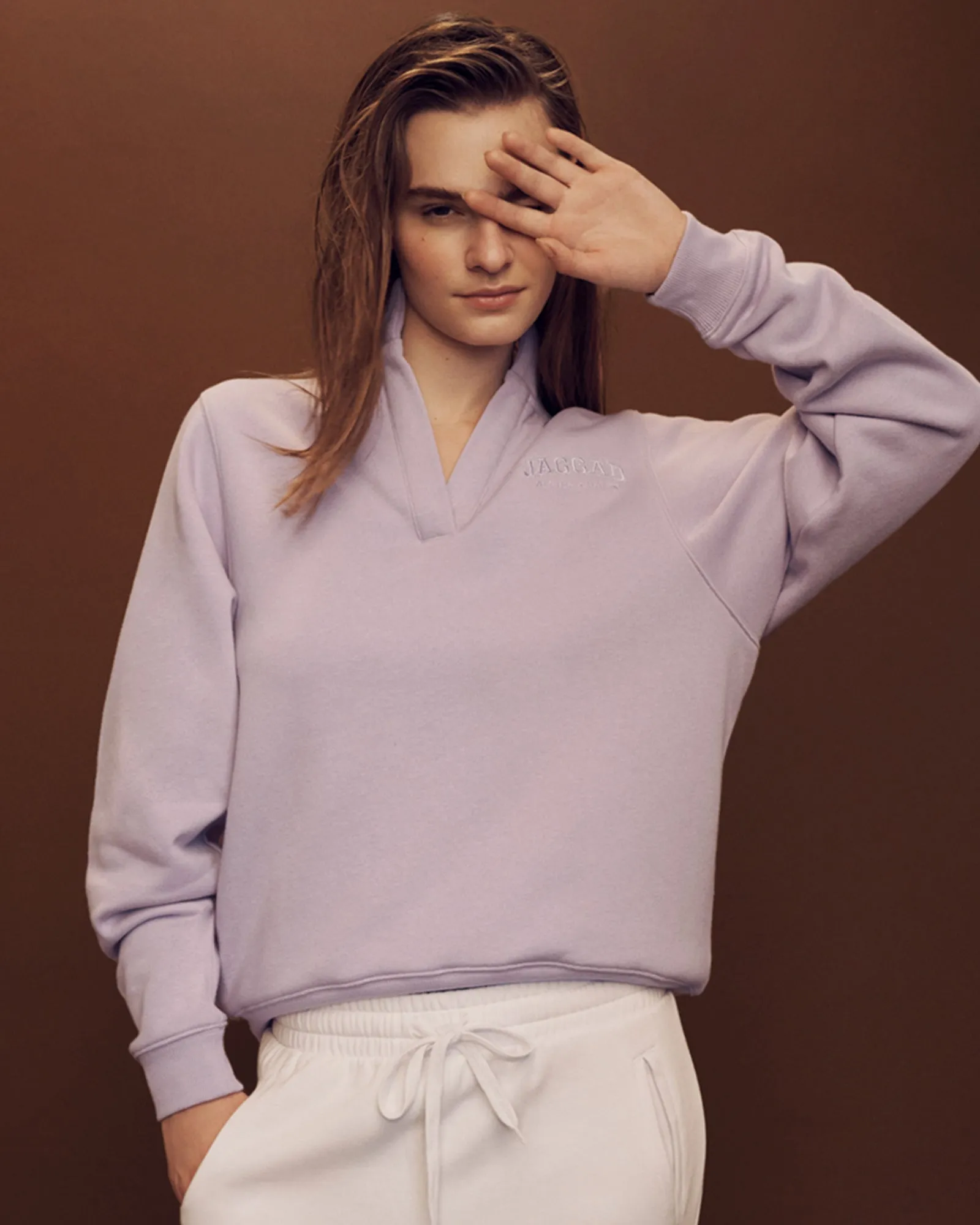 LODGE COLLARED SWEATER LILAC