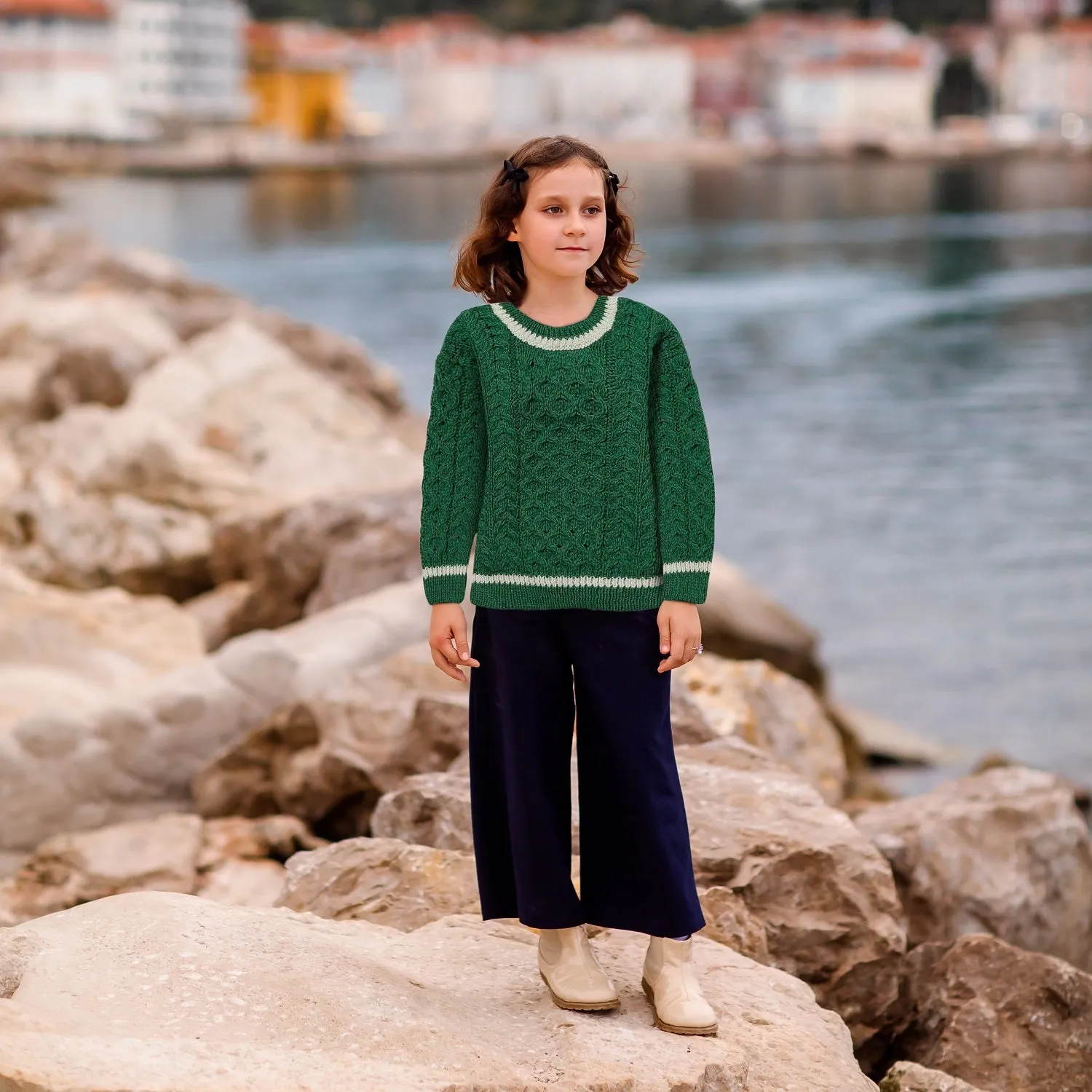 London Days Merino Children's Sweater - Cut Grass