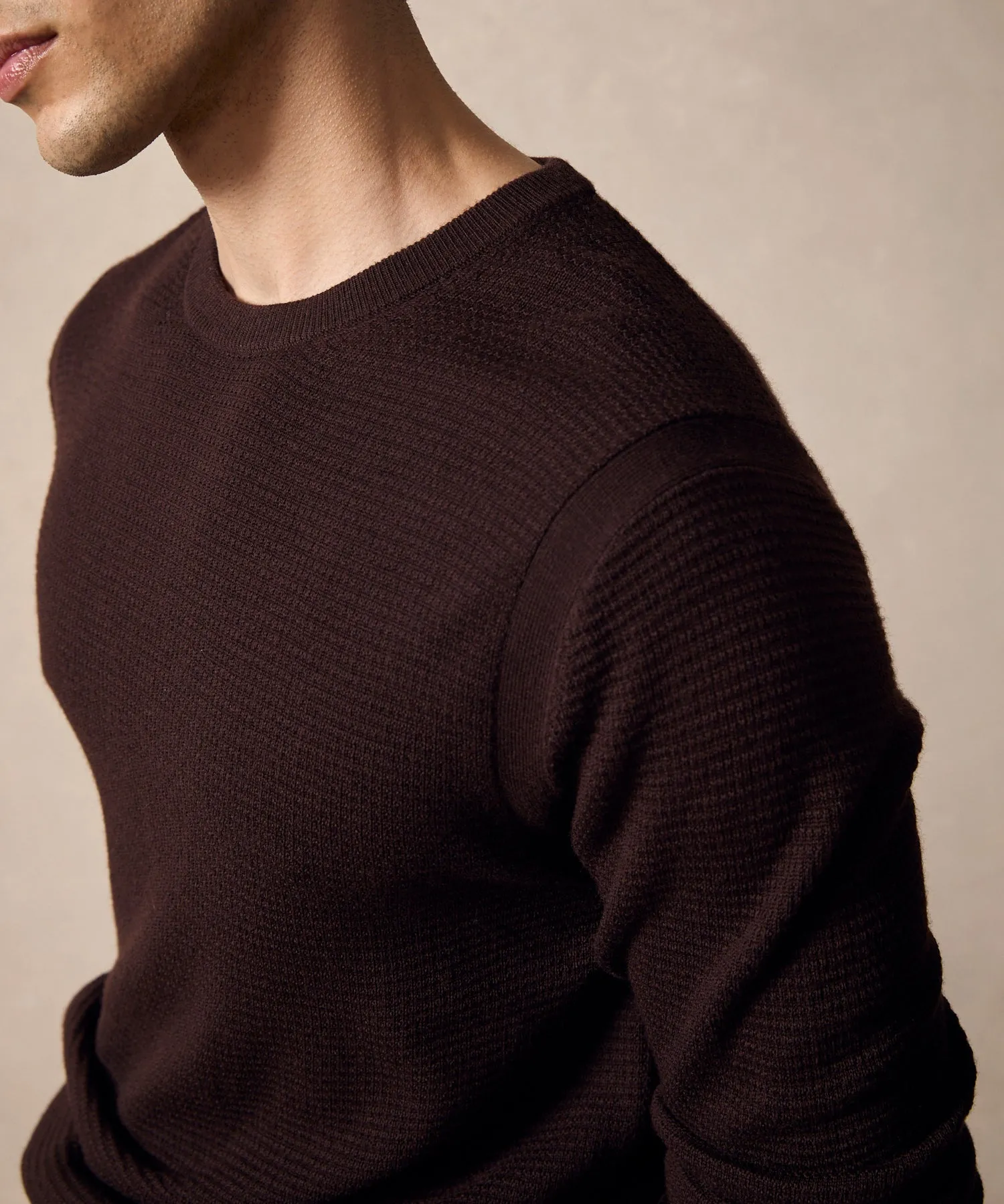Merino Waffle Crew