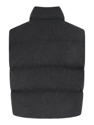Michael Kors Oversized Puffer Vest in Charcoal Melange