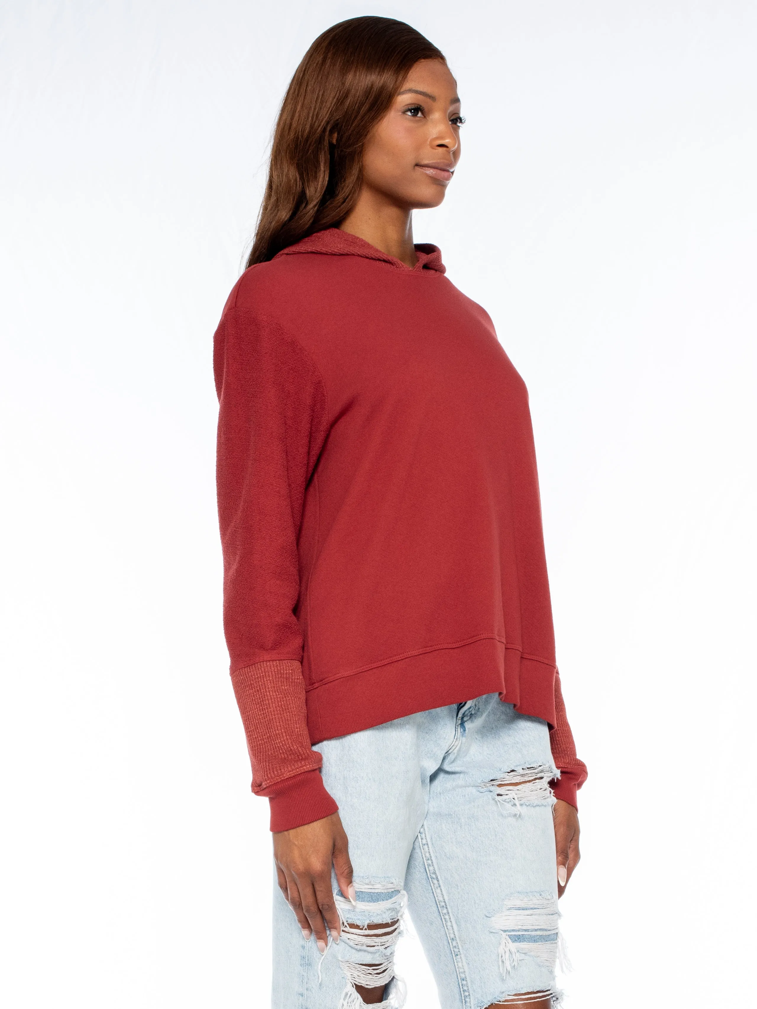 Mixed Hoodie Thermal Sweatshirt
