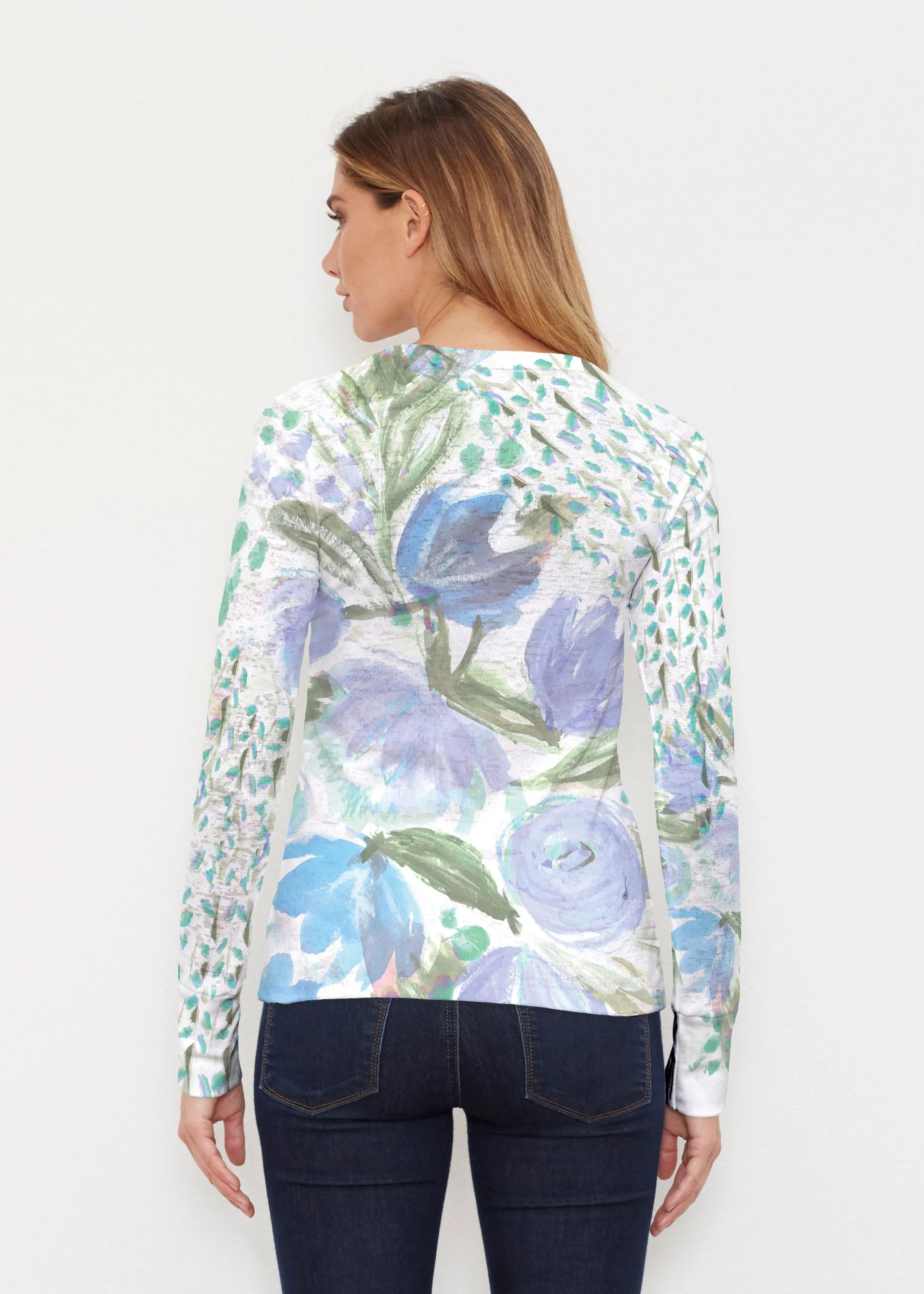 Monet Blue (17178) ~ Thermal Long Sleeve Crew Shirt