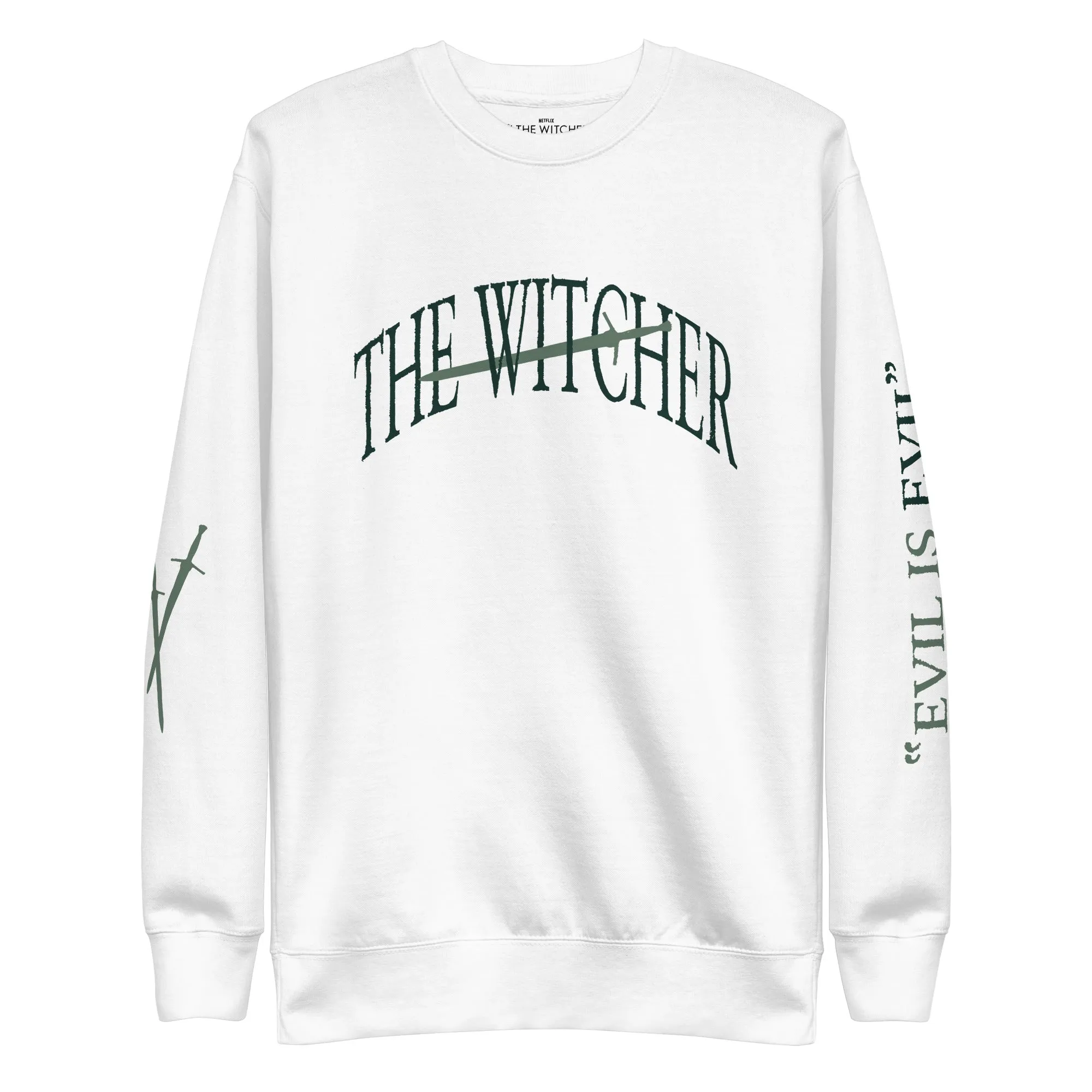 The Witcher Evil is Evil Unisex Premium Sweatshirt [White]